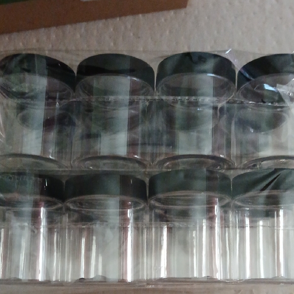 Black Lid Plastic Storage Jars Set - Picture 1 of 3